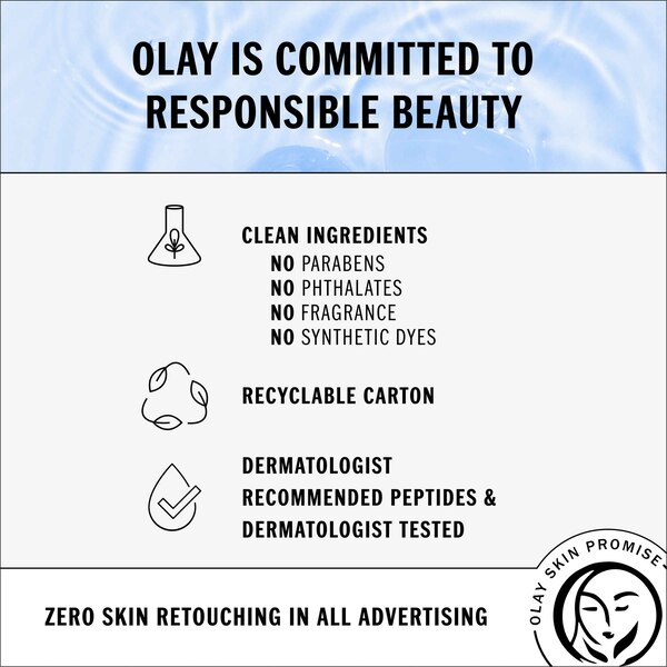 Olay Hyaluronic + Peptide 24 Serum, Fragrance-Free, 1.3 OZ