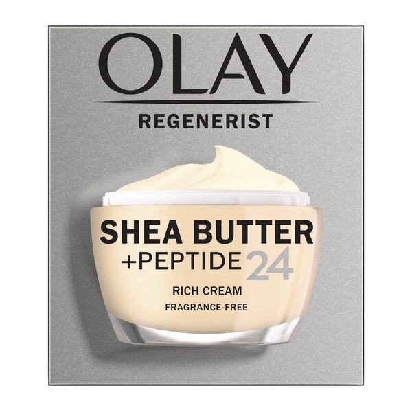 Olay Regenerist Shea Butter + Peptide 24 Face Moisturizer, Fragrance-Free, 1.7 OZ