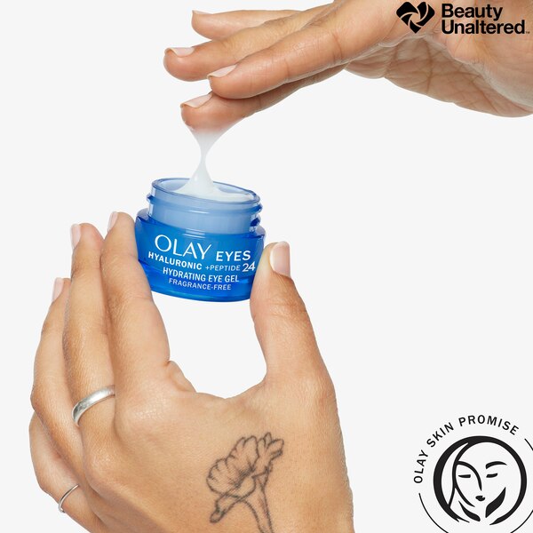 Olay Hyaluronic + Peptide 24 Gel Eye Cream, Fragrance-Free, 0.5 OZ
