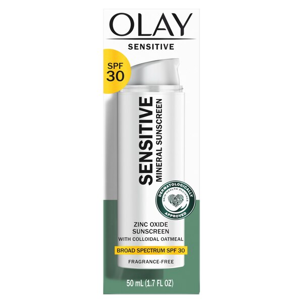 Olay Sensitive Mineral Sunscreen, Broad Spectrum SPF 30, 1.7 oz