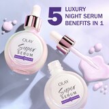 Olay Super Serum Night Repair 5-in-1 Lightweight Skin Cell Renewing Face Serum, 1.0 fl oz, thumbnail image
