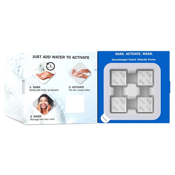 Olay Melts Water-Activated Daily Facial Cleanser With Hyaluronic Acid, 32 CT