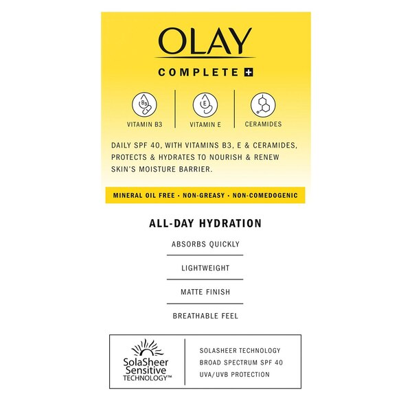 Olay Complete+ Daily Facial Moisturizer, SPF 40