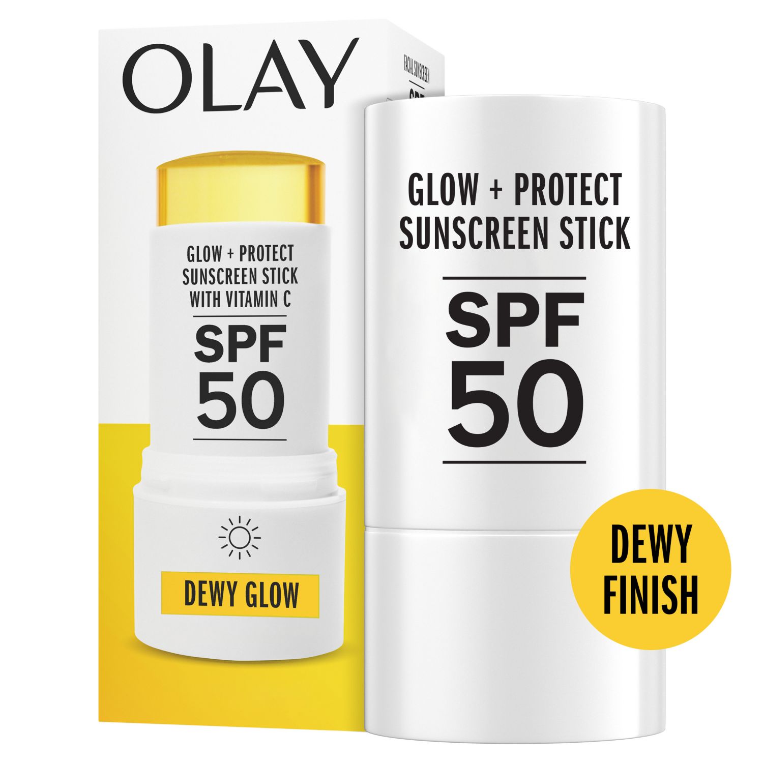 Olay Glow & Protect SPF 50 Face Sunscreen Stick, Fragrance Free, 0.5 OZ