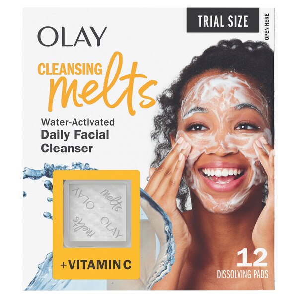Olay Melts Water-Activated Daily Facial Cleanser With Vitamin C, 12 CT