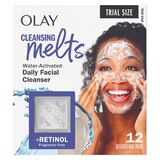 Olay Melts Water-Activated Daily Facial Cleanser With Retinol, 12 CT, thumbnail image
