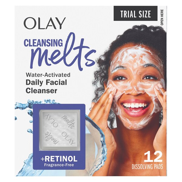 Olay Melts Water-Activated Daily Facial Cleanser With Retinol, 12 CT
