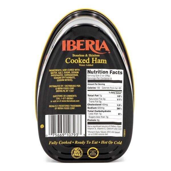 Iberia Boneless & Skinless Cooked Ham, 16 OZ