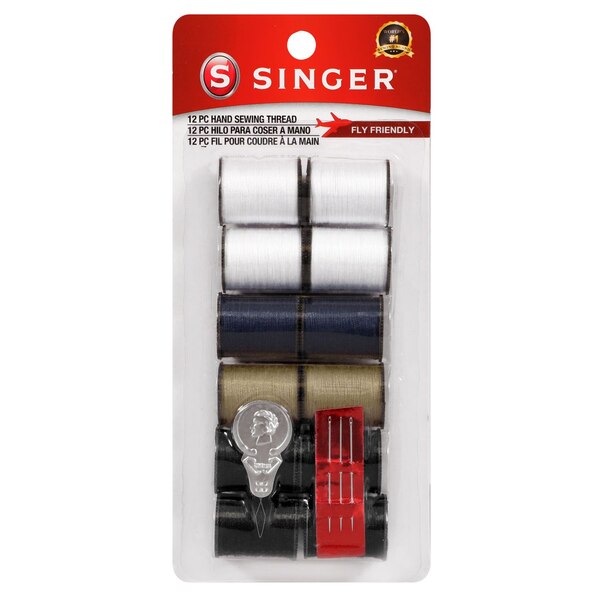 Singer Hand Sewing Repair Kit, Neutral Colors, 12 Spools