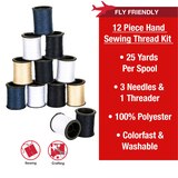 Singer Hand Sewing Repair Kit, Neutral Colors, 12 Spools, thumbnail image