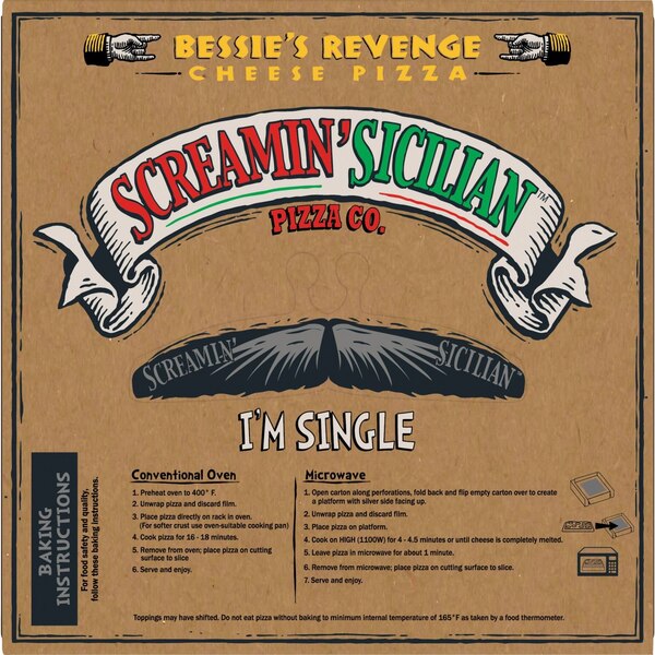 Screamin' Sicilian, Bessie's Revenge Cheese Pizza, 9.1 Oz