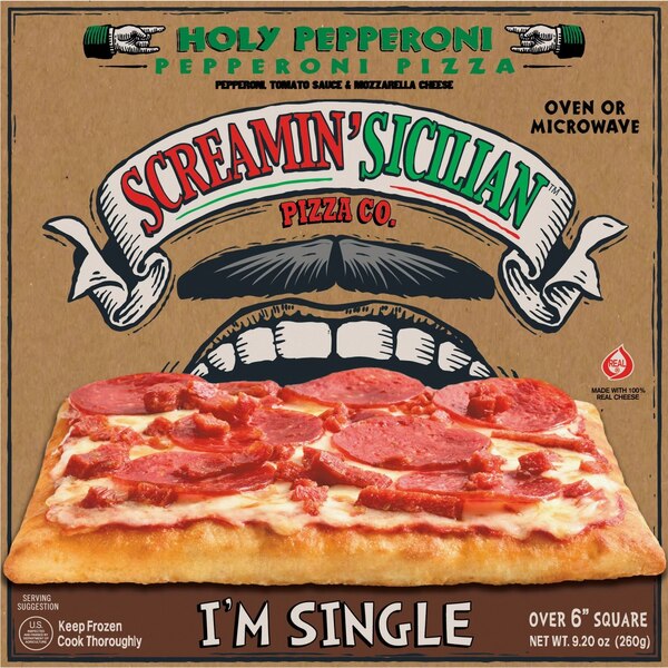 Screamin' Sicilian, Holy Pepperoni Single Pizza, 9.2 Oz