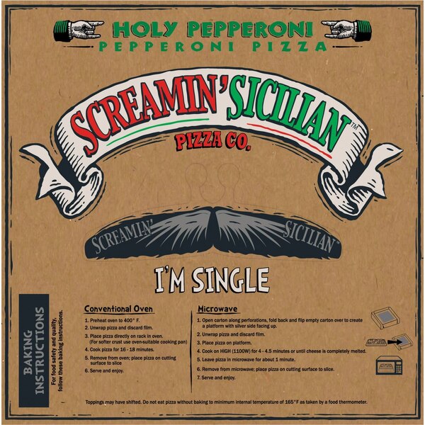 Screamin' Sicilian, Holy Pepperoni Single Pizza, 9.2 Oz
