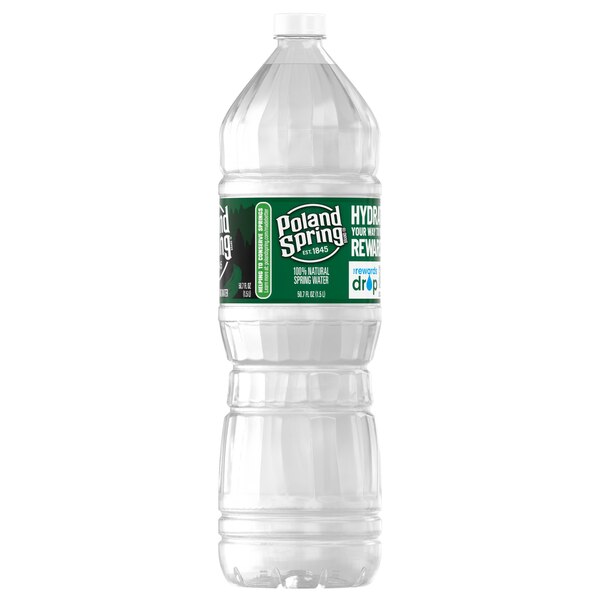 Poland Spring 100% Natural Spring Water Plastic Bottle, 50.7 oz