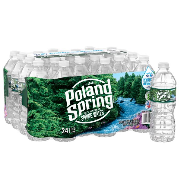 Poland Spring 100% Natural Spring Water Plastic Deposit Bottle