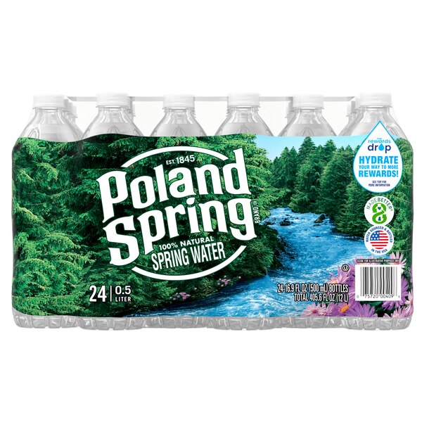 Poland Spring 100% Natural Spring Water Plastic Deposit Bottle