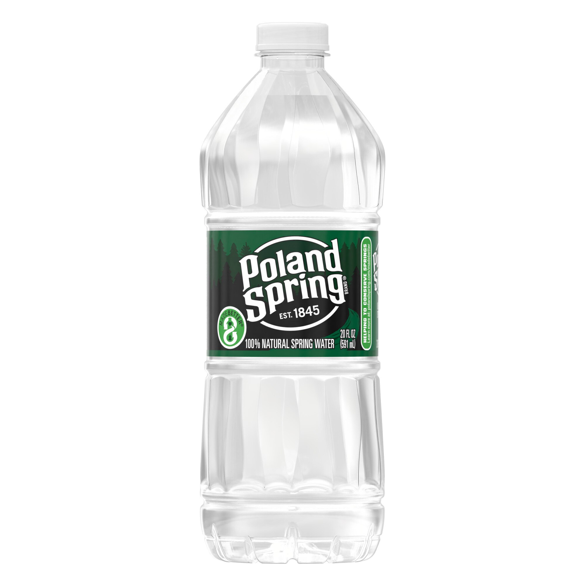 Poland Spring 100% Natural Spring Water Plastic Bottle 20 OZ, 1CT