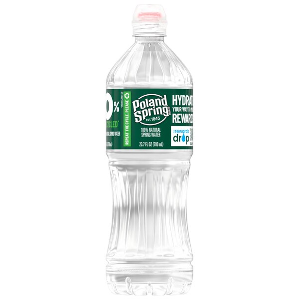 Poland Spring 100% Natural Spring Water Plastic Bottle, 23.7 oz