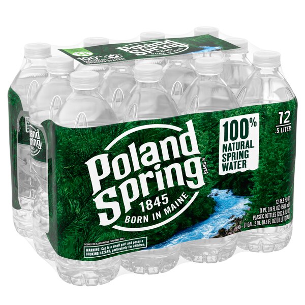 Poland Spring Brand 100% Natural Spring Water, 12 ct, 16.9 oz