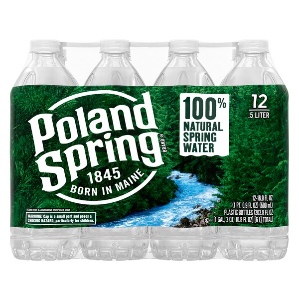 Poland Spring Brand 100% Natural Spring Water, 12 ct, 16.9 oz