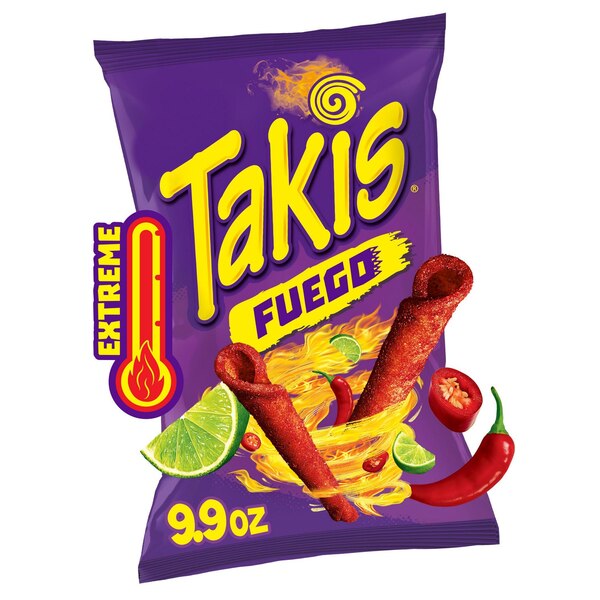 Takis Fuego Hot Chili Pepper & Lime Rolled Tortilla Chips, 9.9 oz