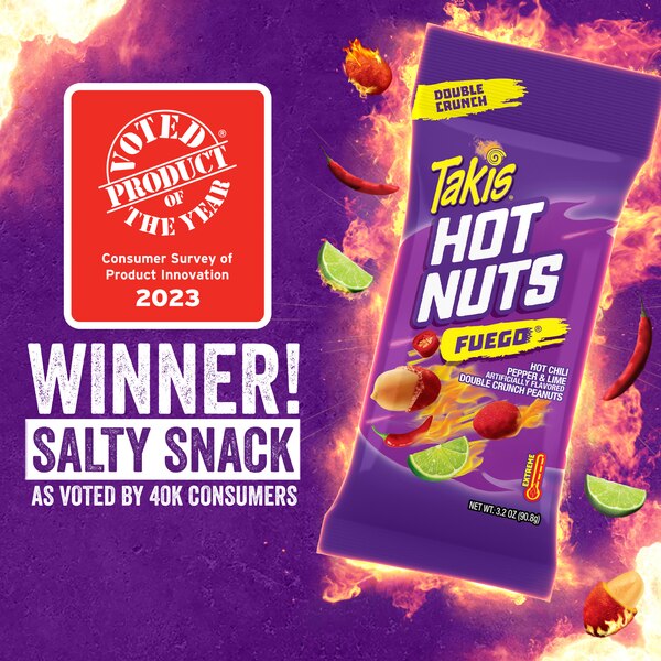 Takis Hot Nuts Fuego Hot Chili Pepper & Lime Peanuts, 3.2 OZ