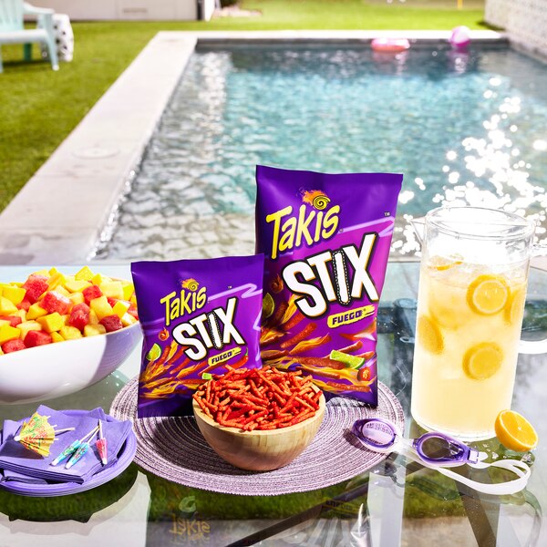 Takis Fuego Stix Hot Chili Pepper & Lime Flavored Spicy Corn Chips, 4 oz