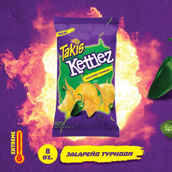 Takis Kettlez Jalapeno Typhoon Jalapeno Kettle-Cooked Potato Chips, 8 OZ