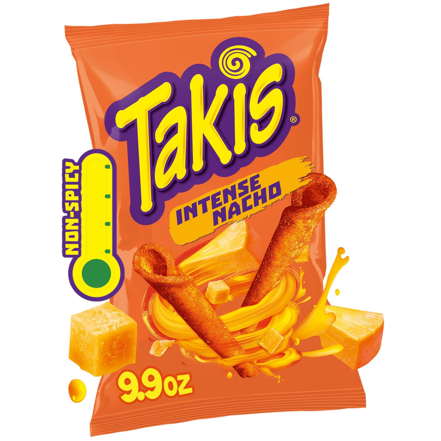 Takis Intense Nacho Rolls Nacho Cheese Flavored Cheesy Tortilla Chips, 9.9 oz