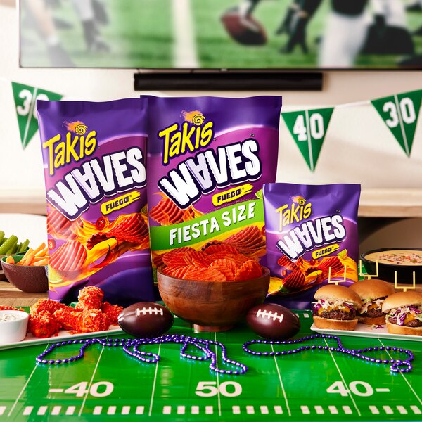 Takis Fuego Waves Hot Chili Pepper & Lime Flavored Spicy Wavy Potato Chips, 8 oz