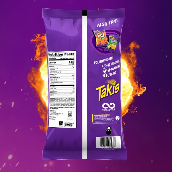 Takis Fuego Waves Hot Chili Pepper & Lime Flavored Spicy Wavy Potato Chips, 8 oz