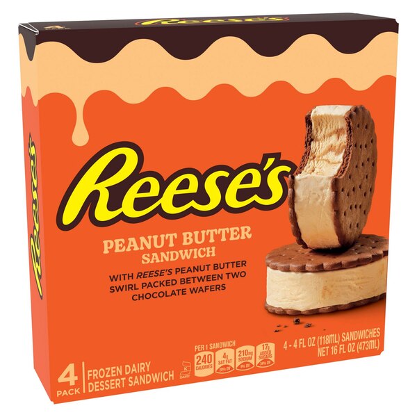 Reese's, Ice Cream Peanut Butter Sandwich, 4 Oz