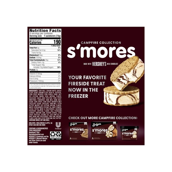 Breyers, Smores Sandwich, 4.0 oz