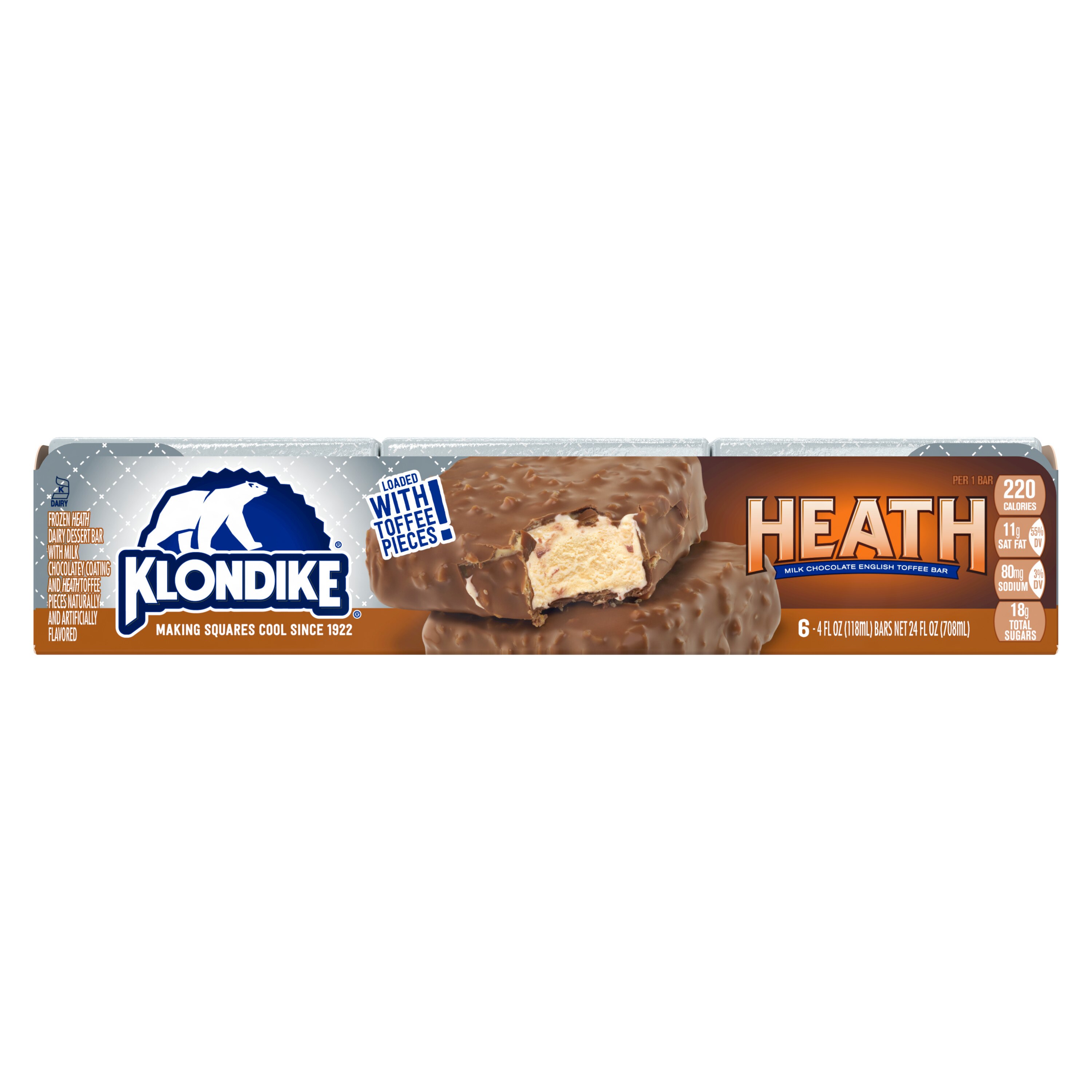 Klondike Heath Frozen Dairy Dessert Bar, 6 ct,