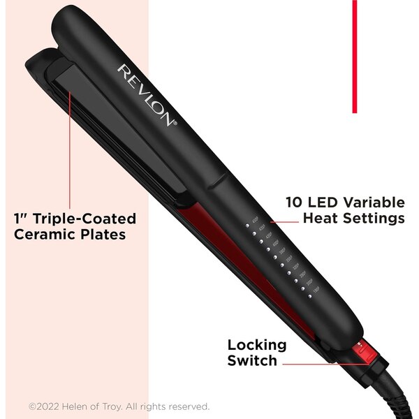 Revlon SmoothStay Coconut Oil-Infused Hair Straightener, 1 IN