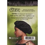 Firstline Evolve Essentials Satin Midnight Bonnet, Black, thumbnail image