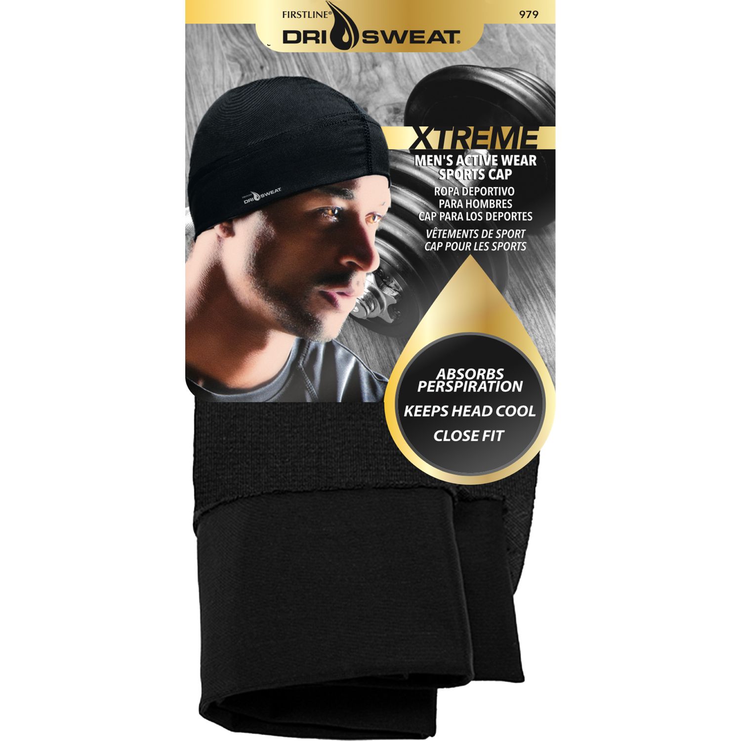 Firstline Dri Sweat Xtreme Men's Sports Cap, Black
