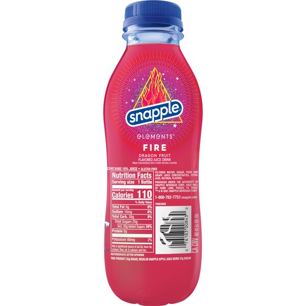 Snapple Elements Fire Dragonfruit Juice Drink, 15.9 OZ