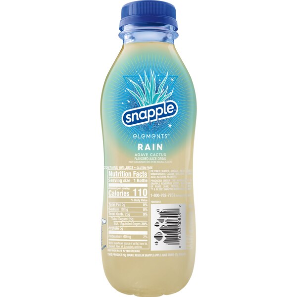 Snapple Elements Rain Agave Cactus Juice Drink, 15.9 OZ