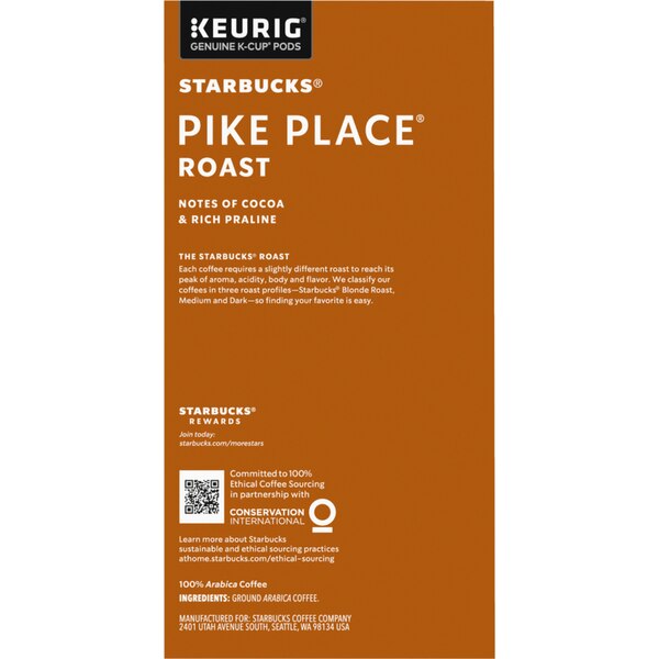 Starbucks K-Cup Pods, Pike Place Medium Roast Coffee, 32 ct, 14.1 oz