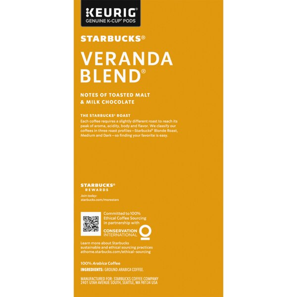 Starbucks Blonde Roast Veranda Blend Coffee K-Cup Pods, 32 ct