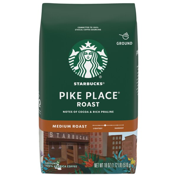 Starbucks Ground Coffee, Pike Place Medium Roast, 18 oz