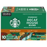 Starbucks Coffee K-Cup Pods, Medium Roast Decaf House Blend, 10 ct, 4.2 oz, thumbnail image