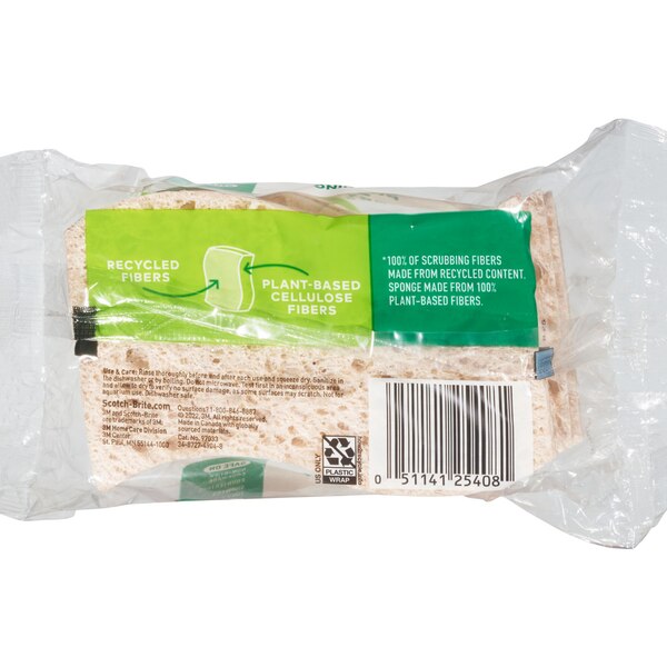 Scotch-Brite Non-Scratch Scrub Sponges, Greener Clean 3 Reusable Money Saving Choice