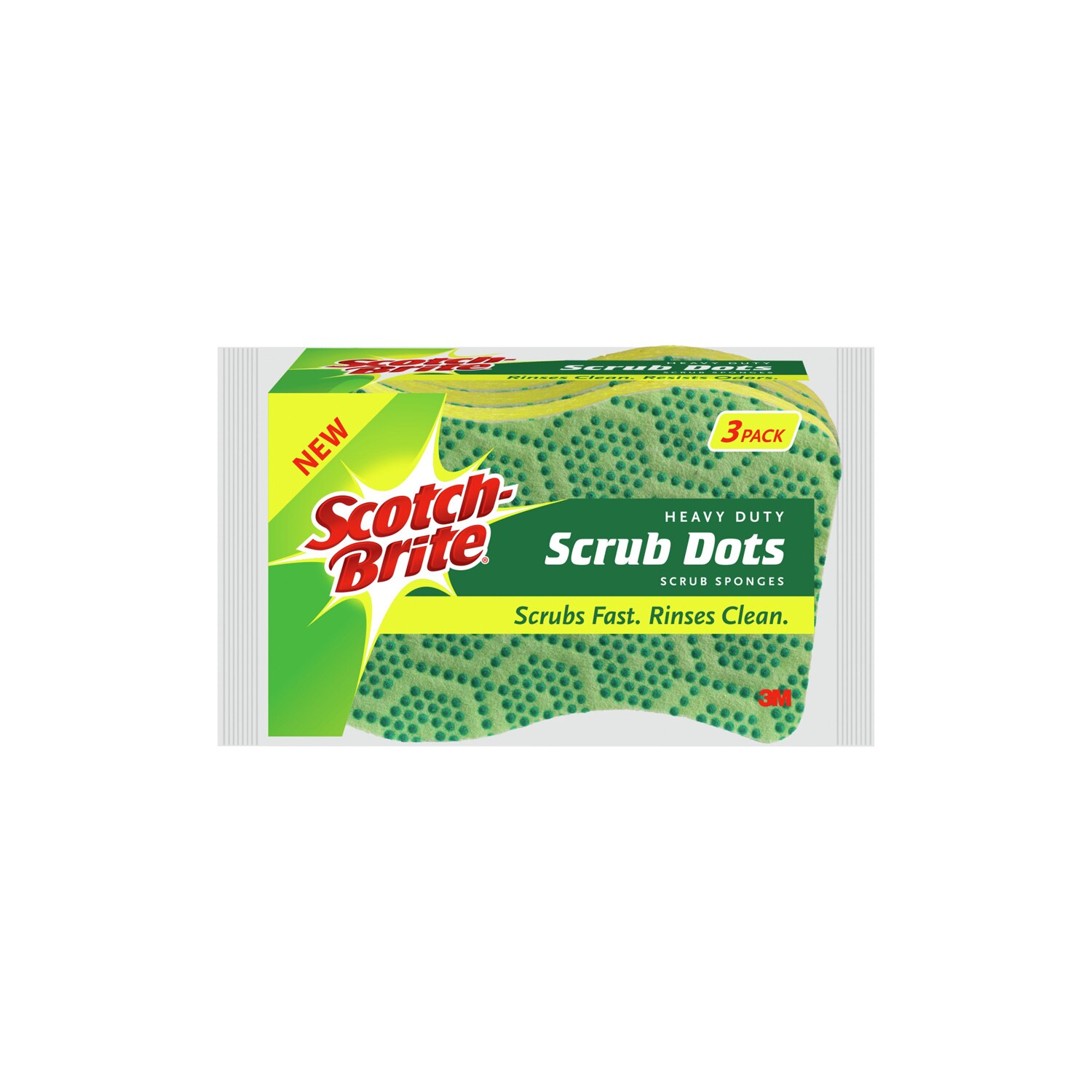 Scotch-Brite Scrub Dots Heavy Duty Scrub Sponge, 3 CT