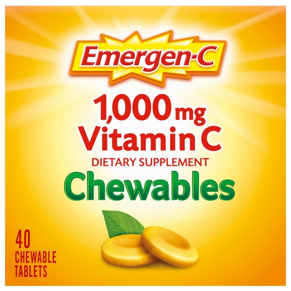 Emergen-C - Tableta masticable sabor naranja, 40 u.