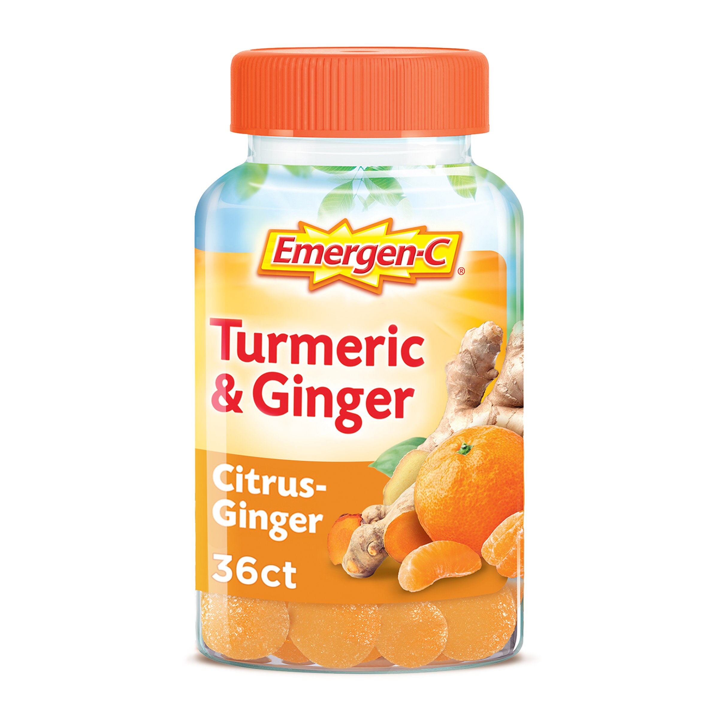 Emergen-C Turmeric & Ginger - Suplemento dietario en gomitas, 36 u.