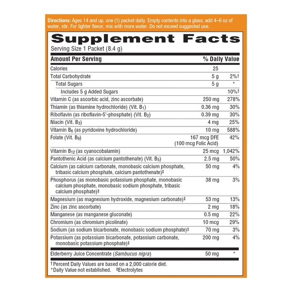 Emergen-C Elderberry Fizzy Drink Mix, 18 CT