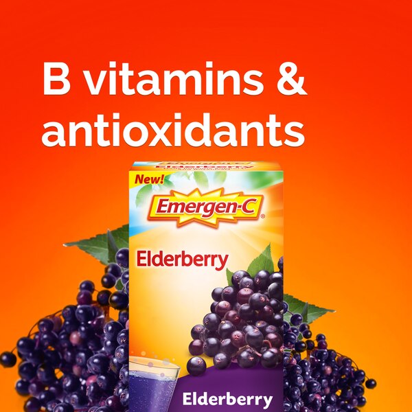 Emergen-C Elderberry Fizzy Drink Mix, 18 CT
