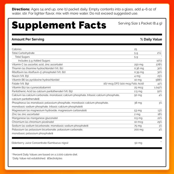 Emergen-C Elderberry Fizzy Drink Mix, 18 CT